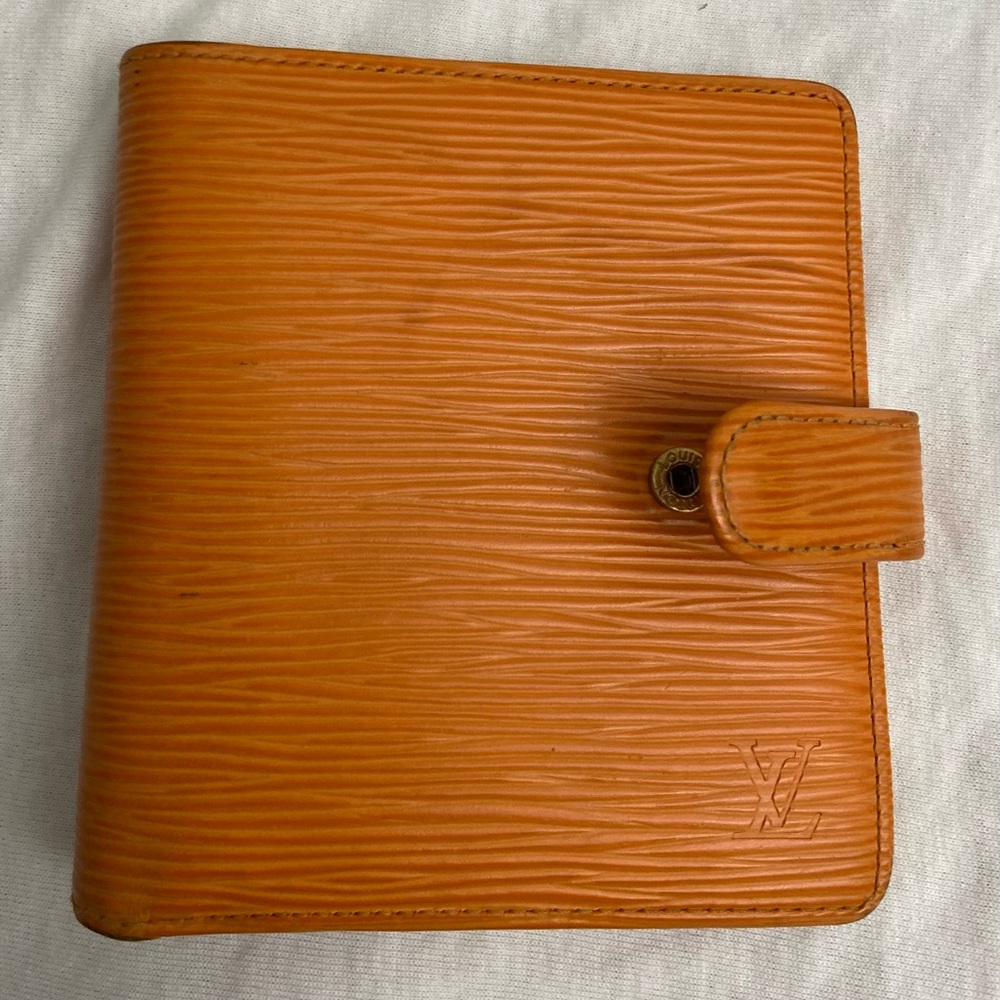 Louis Vuitton Orange Epi Leather Compact Wallet